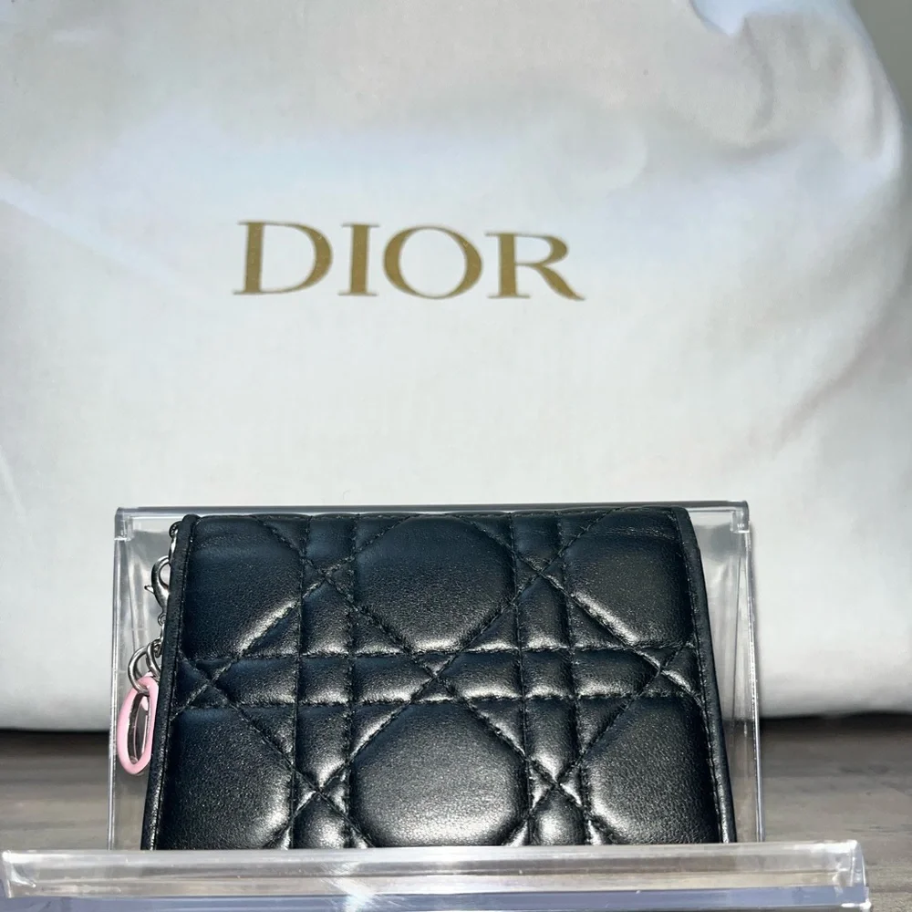 Authentic Dior Black Quilted Leather Wallet- FREE COA